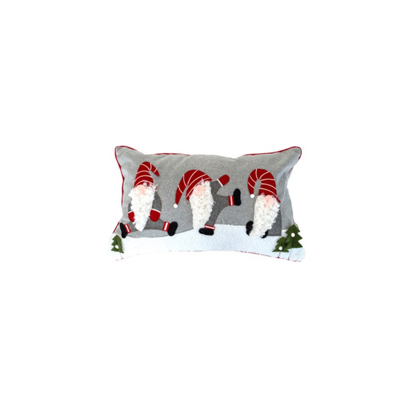 Akima Abstract Grey/Red Rectangle Throw Cushion
