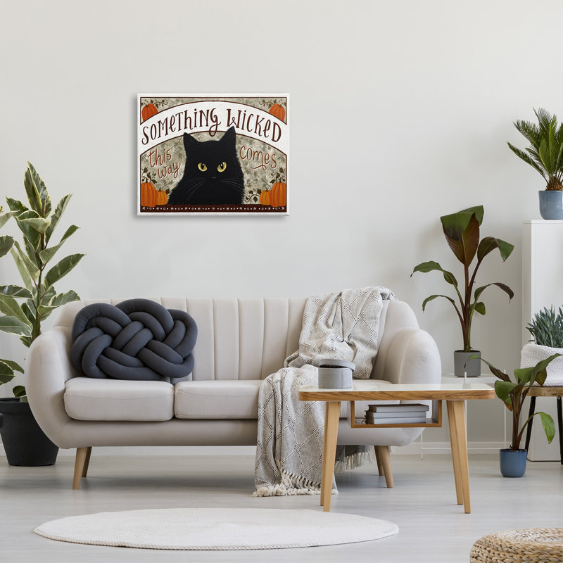 Quelque chose de méchant chat noir par Raquel Maciel, H 24 po x l 30 po x P 1,5 po