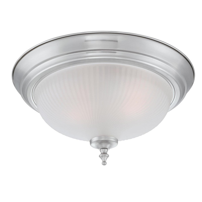 Koury Glass Flush Mount, Brushed Nickel
