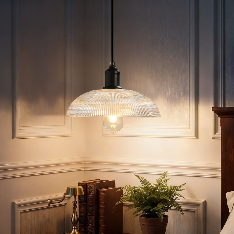 1-light Dimmable Crystal Dome Pendant