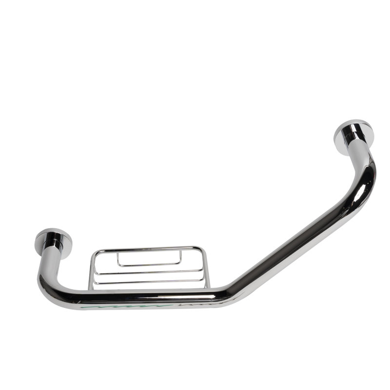 Barre d'appui angulaire réversible 8 po, Chrome poli
