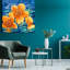 «Blue Water Orange Blossom», peinture sur toile tendue-87044259
