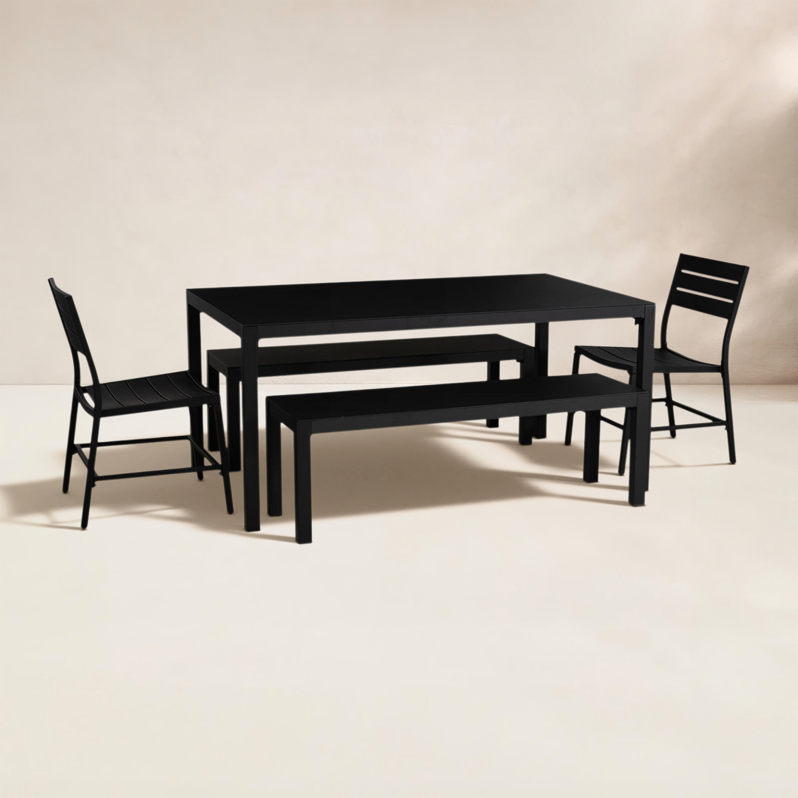 Armando 38" Patio Dining Set, Black