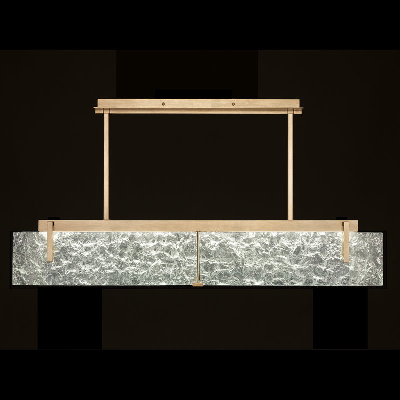 Luminaire suspendu linéaire 52,25 po Terra, Or, Transparent