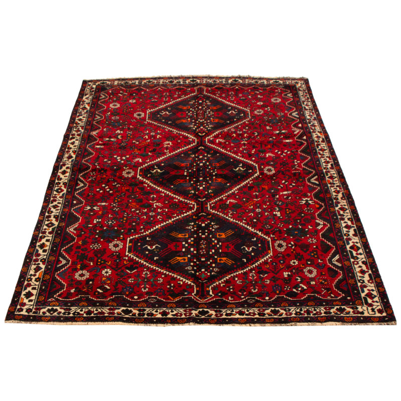 Tapis rouge rétro Evey 6 pi 2 po x 8 pi 10 po