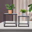 2 tables gigognes à cadre noir PCS