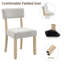Ensemble de table de salle à manger 7 pièces pour 6, table rectangulaire en chêne clair de 68 pouces avec 6 chaises ergonomiques rembourrées en lin, base en forme de U robuste, meubles de ferme japonais de style japonais pour la salle à manger et appartement