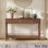 51.18" Carved Wood Console Table With Storage Shelf & 3 Drawers