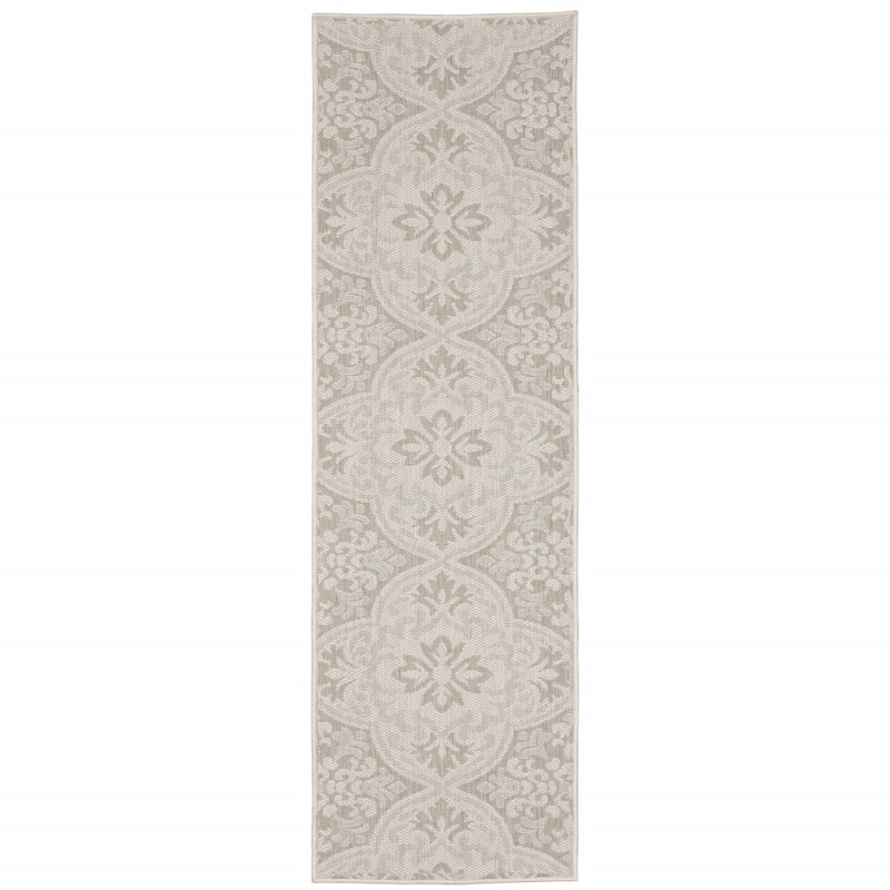 Anne Damask Indoor / Outdoor Rug, Runner 1'10" x 7'3"