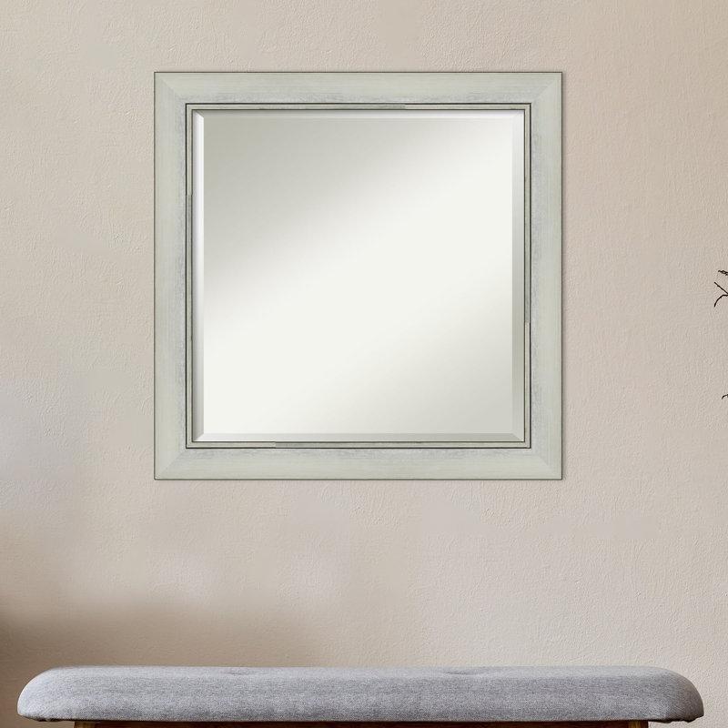 Kellison Wall Mirror, 24" x 24", Black/Silver