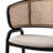 Daishun Velvet Dining Chair with Cane Rattan Back & Stainless Steel Legs – Modern Accent Chair for Kitchen, Dining Room & Bistro-1404574335