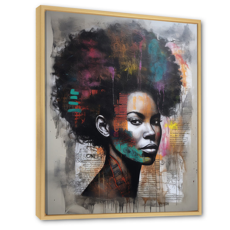 Urban Urban contemporain africain, H 20 po x l 12 po x P 1 po, Cadre naturel flottant