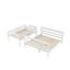 Lit simple superposé au-dessus de grand lit en bois avec échelle Wood