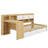 Daybed With Storage Drawers & Bookcase, Corner Bed With Desk & Shelves, Multi-Functional L Shaped Bed With Convertible Headboard-1256424533-1256424535