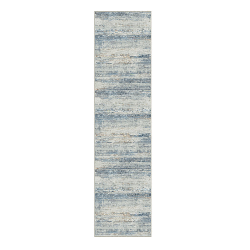 Licia Abstract Blue Area Rug, Rectangle 8'6" x 11'6"