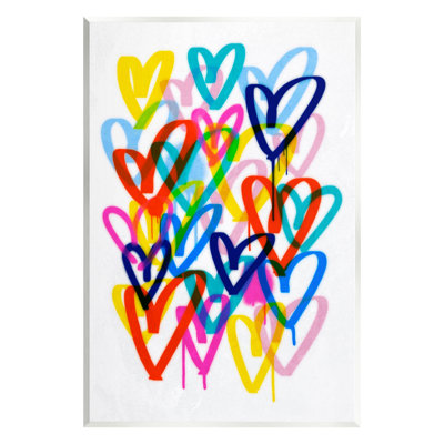 «Ba-876-Wood Urban Graffiti Hearts On MDF» par Victoria Barnes