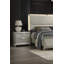 Contemporary Silver 1Pc Nightstand Acrylic Handles Embossed Panels English Dovetails 2-Drawers Bedside Table