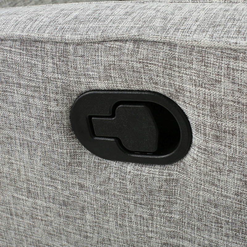 Lieb Fabric and Tweed Recliner, Light Gray