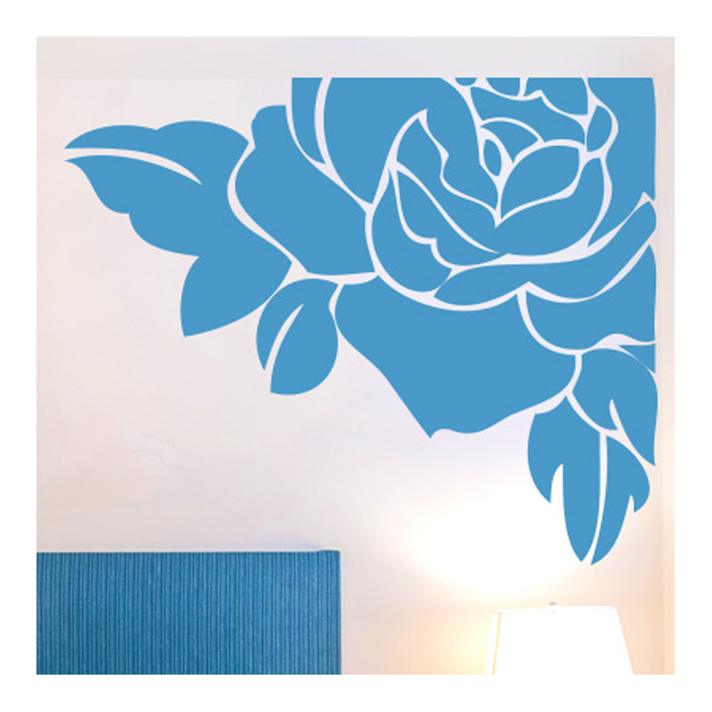 Plants & Flowers Non-Wall Damaging Wall Decal, Large, Blue