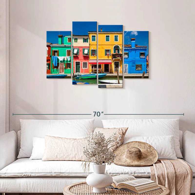 Lilie Burano Island Buildings, H 27 po x l 43 po