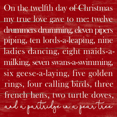 12 jours de Noël en bois rouge