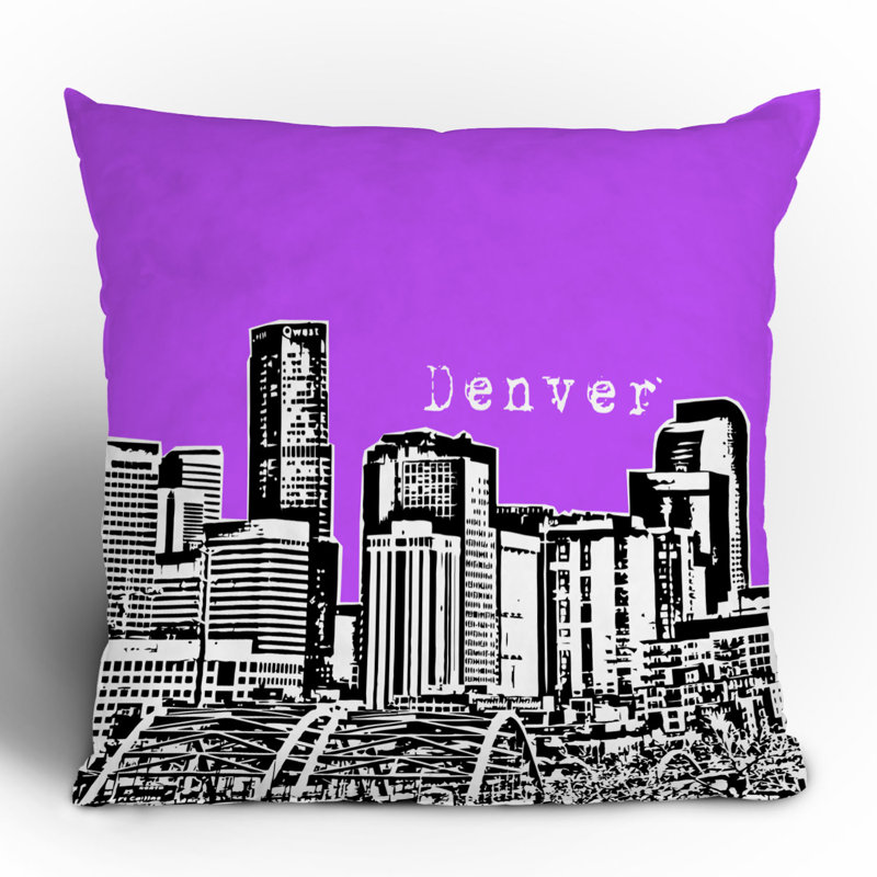 Bird Ave Denver Throw Pillow, 20" x 20", Purple