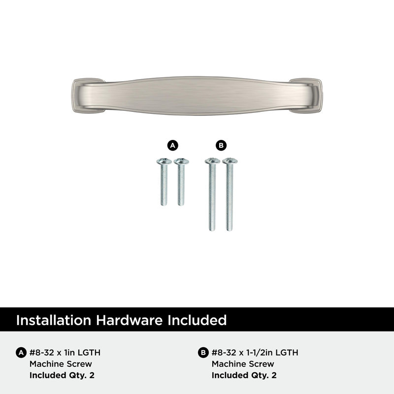 Poignée d'armoire de 3 pouces (76 mm) en nickel satiné Franklin - paquet de 25, 3", Nickel satiné