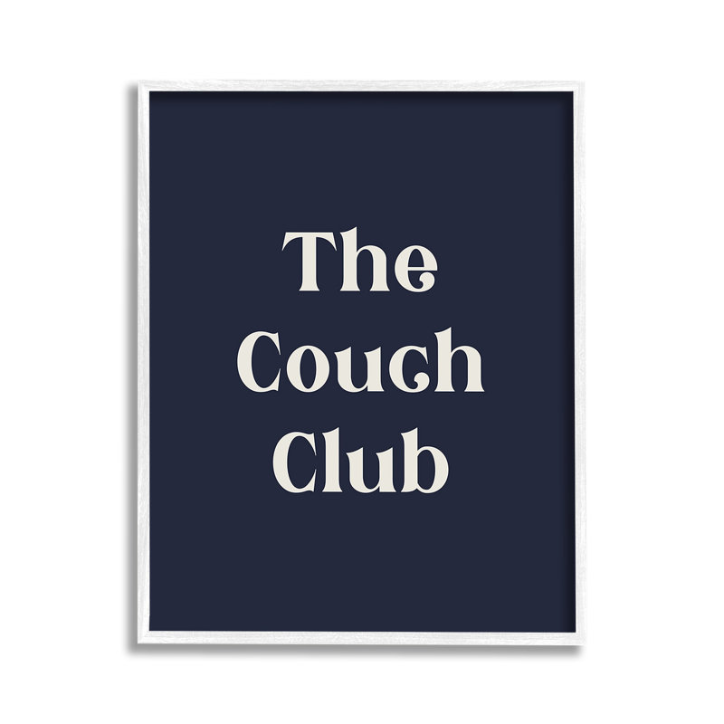 "Couch Club", art de la giclée encadrée par Lil 'Rue, Estampe numérique encadrée blanc bord de mer, H 14 po x l 11 po