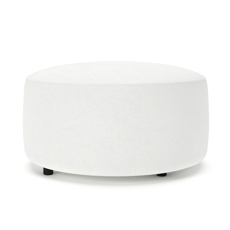 Murano Upholstered Ottoman, John Flour Performance Linen Blend