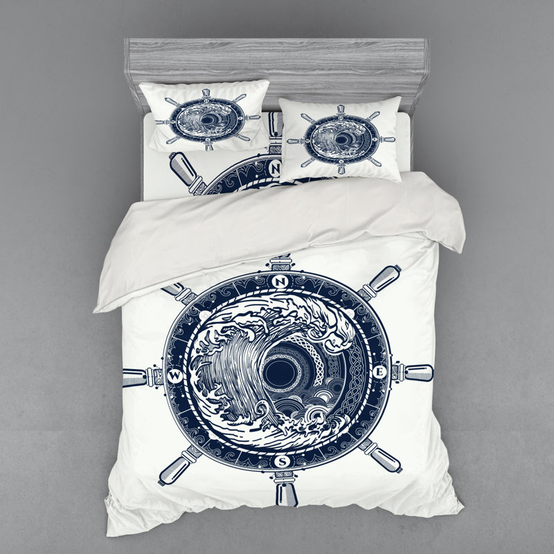 Coastal Polyester Duvet Cover, Queen Duvet Cover + 3 Additional Pieces