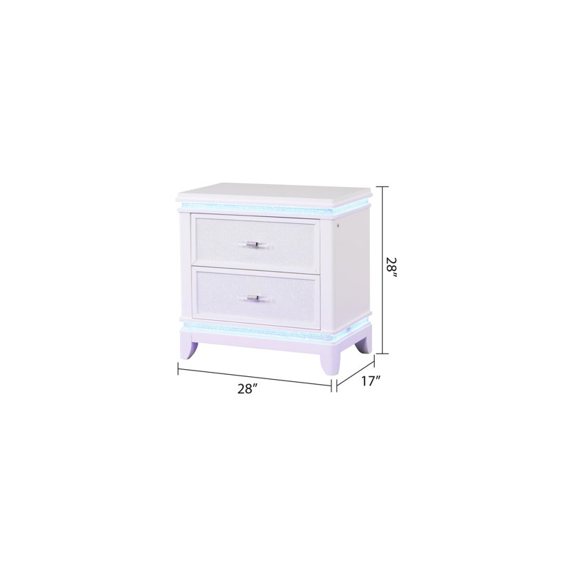 Table de chevet blanche laiteuse avec solution de rangement de qualité