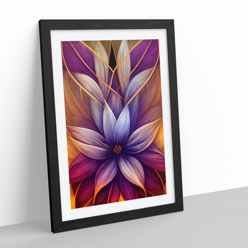 A Super Flower - Single Picture Frame Print, 64cm H x 46cm W x 2cm D, Black