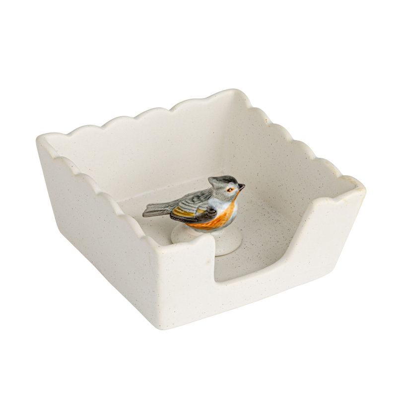 Avian Grace Stoneware Napkin Holder With Weight