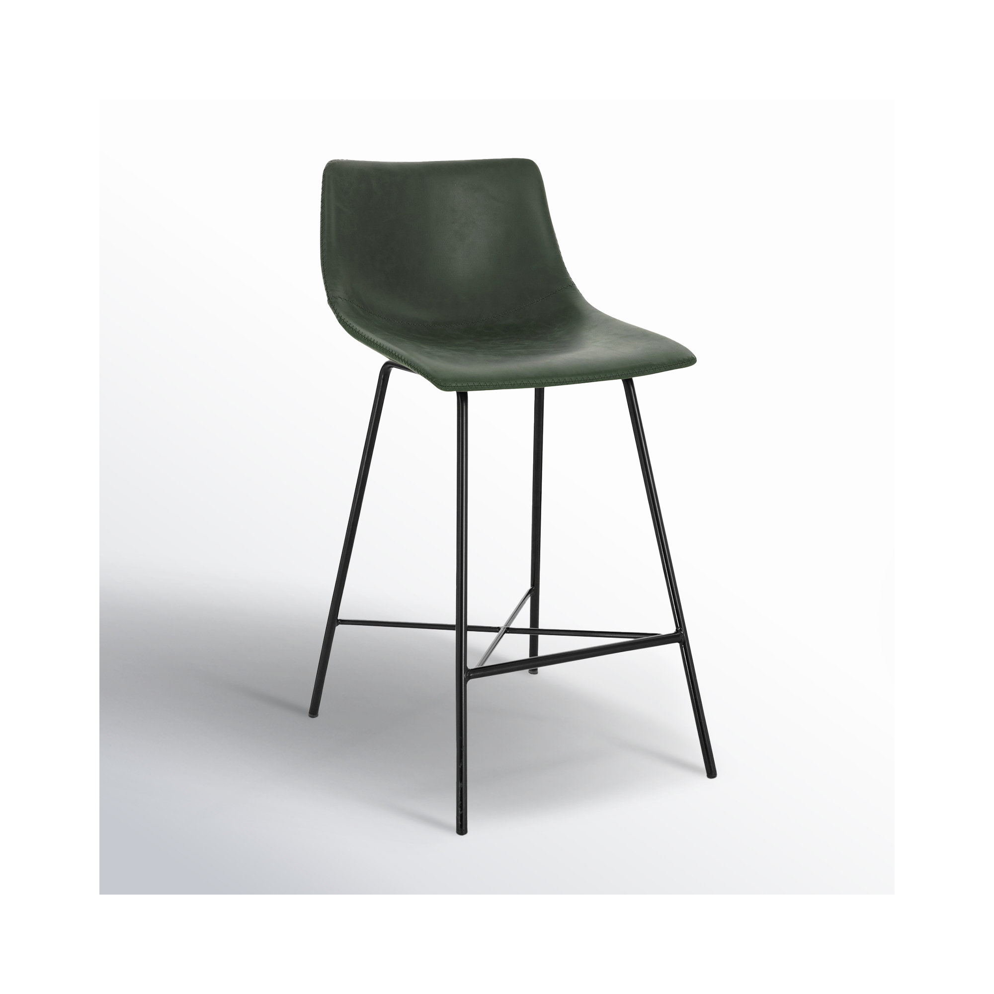 Paxton Leatherette Stool, Ivy Green