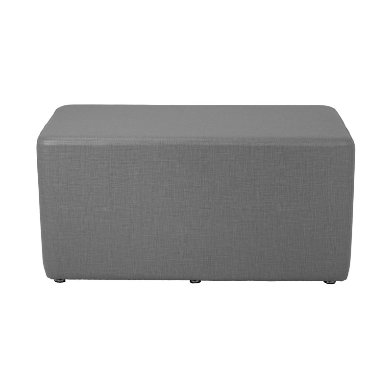 Pro Series Upholstered Rectangle Ottoman 18" Height, Dark Gray