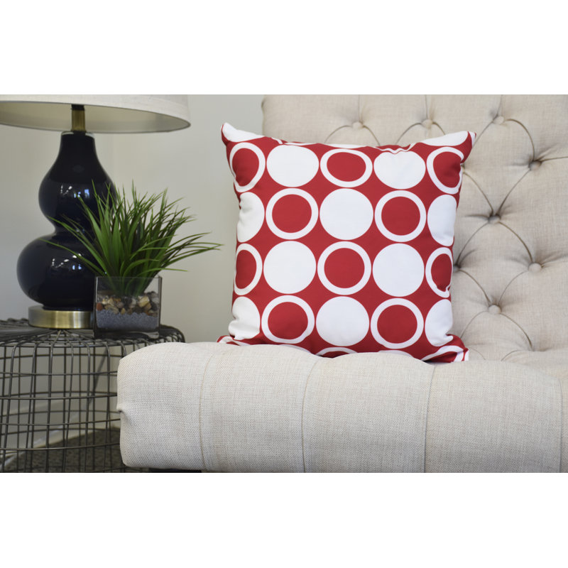 Cuban Flare Geometric Reversible Throw Pillow, Red, 20" x 20"