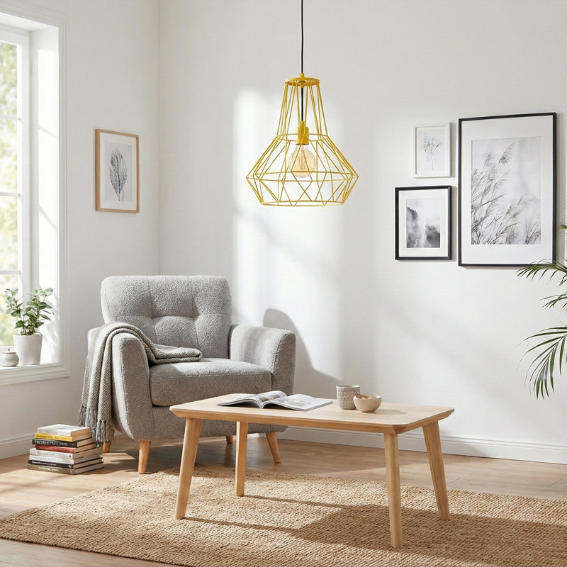 Luminaire suspendu réglable Vertex Cage, Jaune