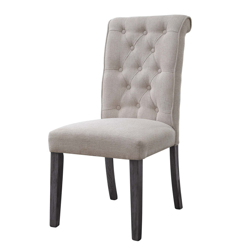 Ensemble de 2 chaises d'appoint en lin Yabeina