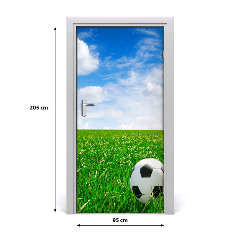 Football On The Lawn Door Decal, 205cm H x 95cm W
