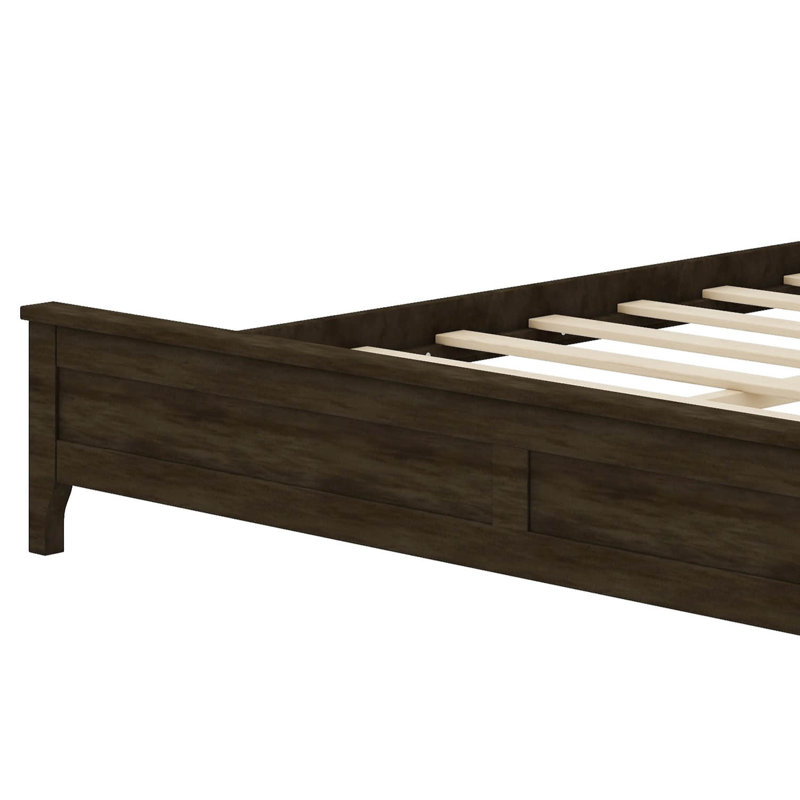 Très grande base de lit à panneau très minimaliste au design épuré, Espresso