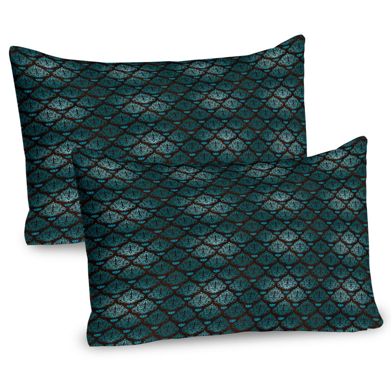 Ensemble de 2 taies décoratives brunes et bleues Ambesonne, H 20 po x l 30 po