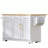 59.3" White Kitchen Island with Storage 2 Pull Out Cabinet Organizers & Rubber Wood Drop Leaf, Rolling Kitchen Cart with Trash Can Storage, Power Outlet, Spice & Towel Rack for Kitchen, Dining Room-129892873