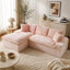 Canapé polyvalent en velours rose tortue: siège convertible à deux places avec méridienne gauche (chaise longue inclinable moelleuse pour les loisirs confortables), avec sièges en face à face, permutable entre la forme en L et la droite-1876194505