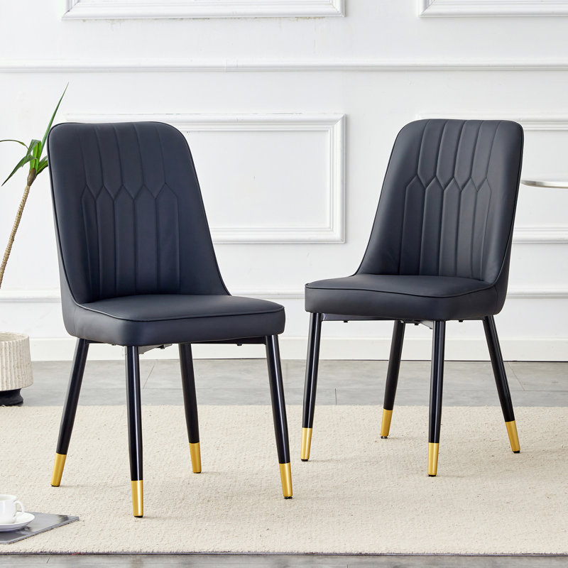 Chaise d'appoint rembourrée sans dossier Peytynn, Noir