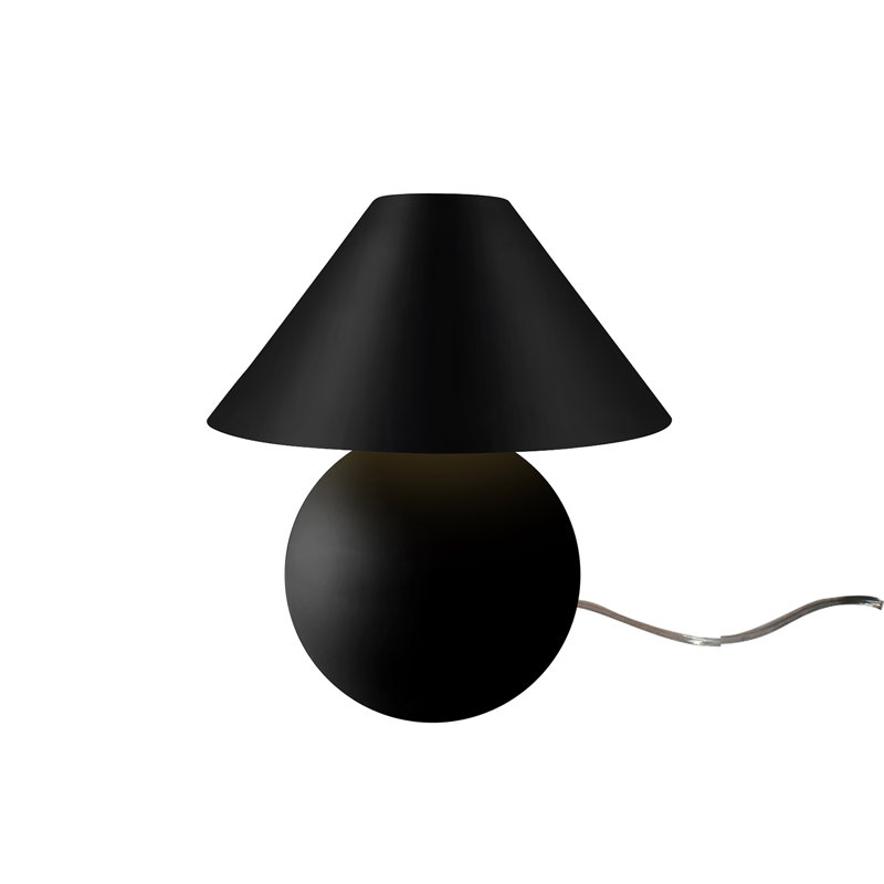 Lampe de table en céramique Caroldine, H 12 po x l 11 po x P 11 po, Noir mat