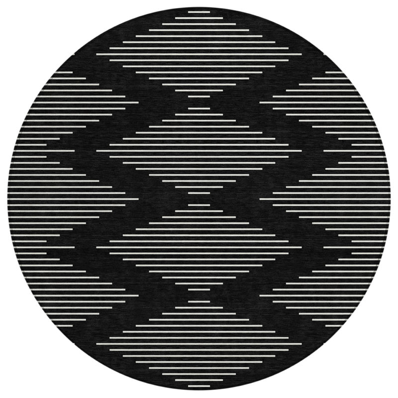 Tapis rond noir 8 po