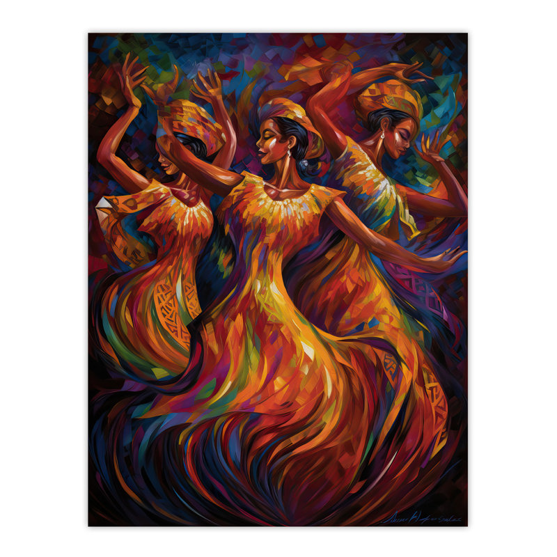 Wall Art Print Latino Salsa Music Abstract South America Bright Bold Painting Rhythm Body Energy Theatre Arts Artwork Poster
