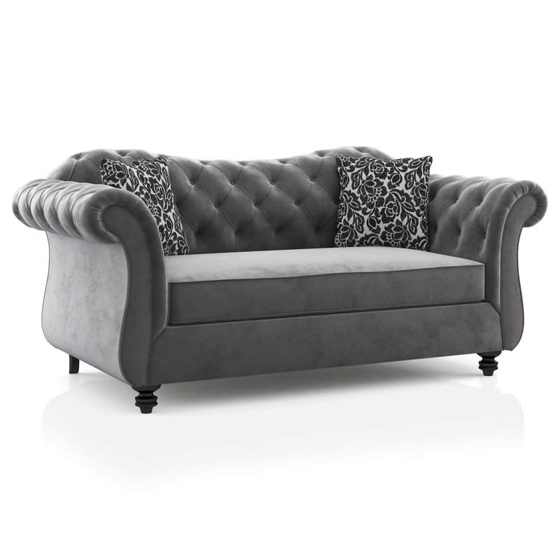 Beiler Upholstered 68'' Loveseat, Gray 100% Polyester