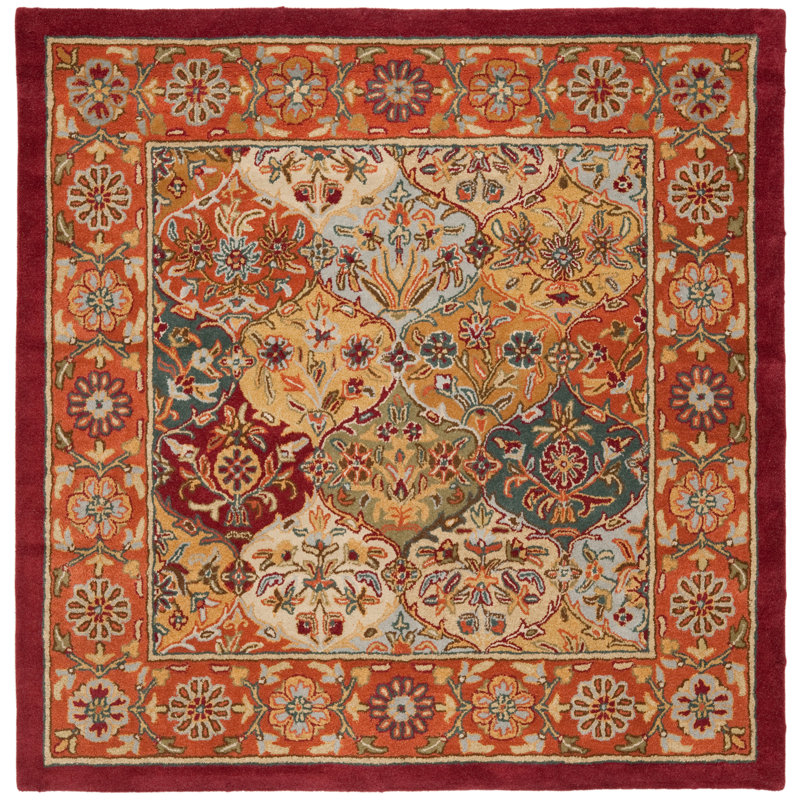 Tapis en laine touffeté à la main Balthrop, Carré 4 pi