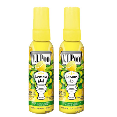 Pre Toilet Spray Lemon Essential Oil Bathroom Freshener Portable Odour Control Spray Travel Size Up To 300 Sprays Toilet Deodoriser Pack Of 2